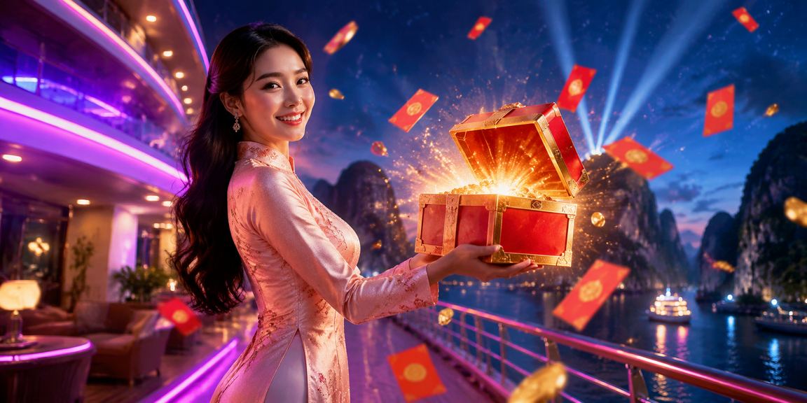 Người phụ nữ áo dài tại Vịnh Hạ Long thực hiện giao dịch nạp tiền trực tuyến