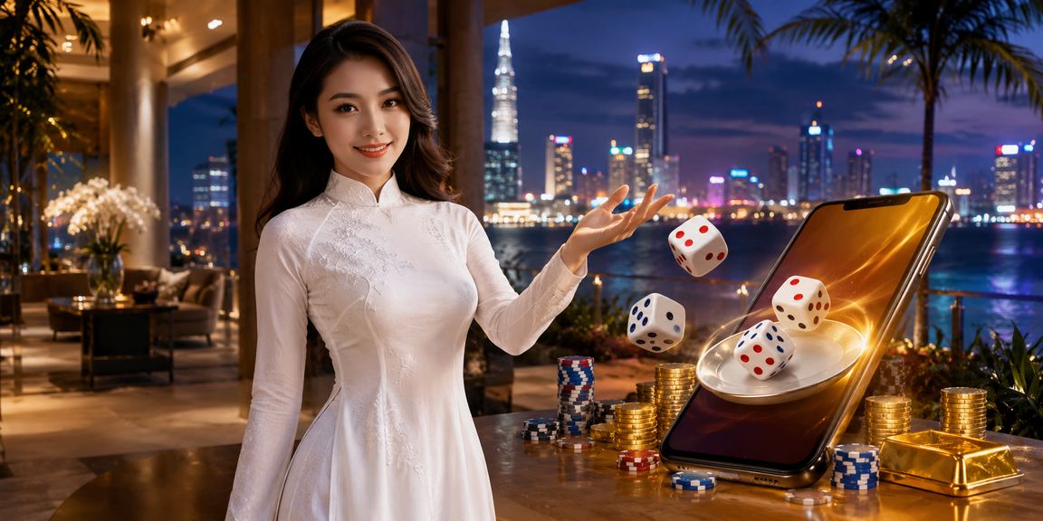 Người phụ nữ áo dài tại Sài Gòn tham gia tài xỉu trực tuyến trên betmiga